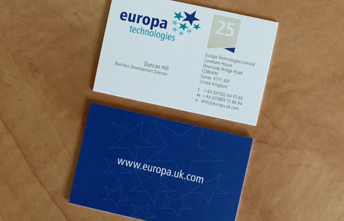 europa technology business cards