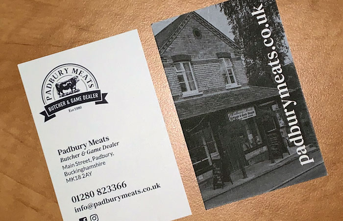 padbury meats business cards