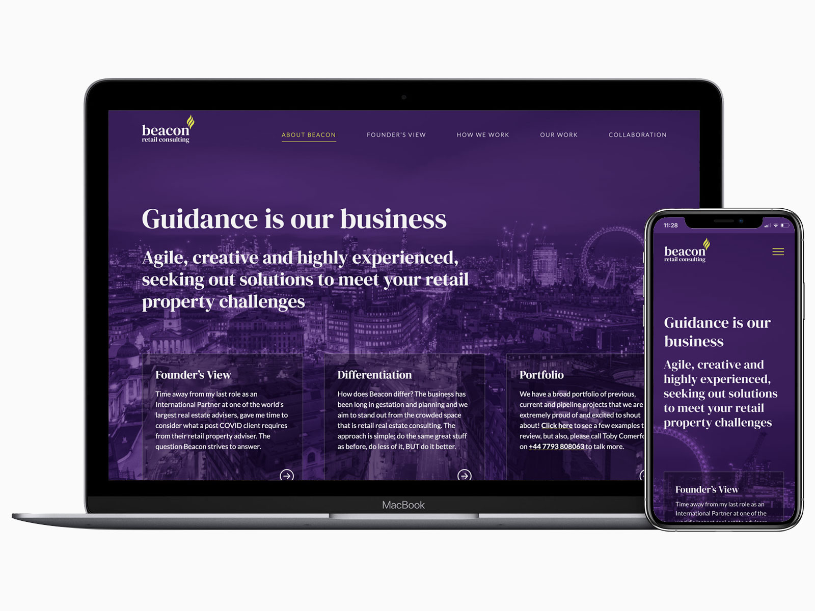 Multi-disciplined graphic design – WordPress website for Beacon Retail Consulting